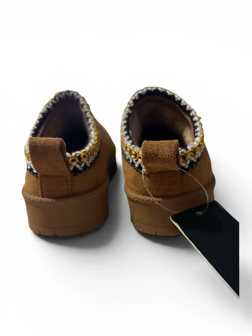 Toddler Size 8  American Exchange Brown Slip-On Cozy Shoes with Braided Trim